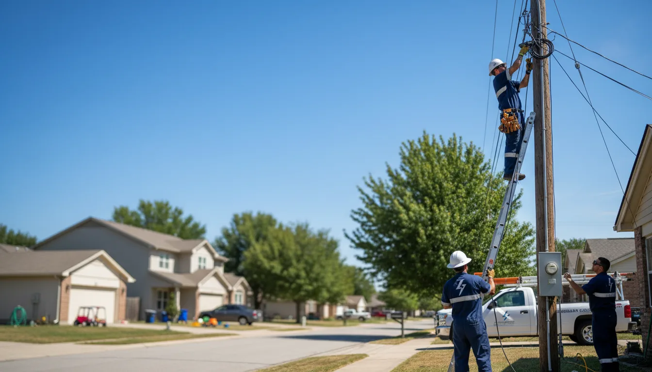 Residential electrician providing installation services in Malakoff, TX